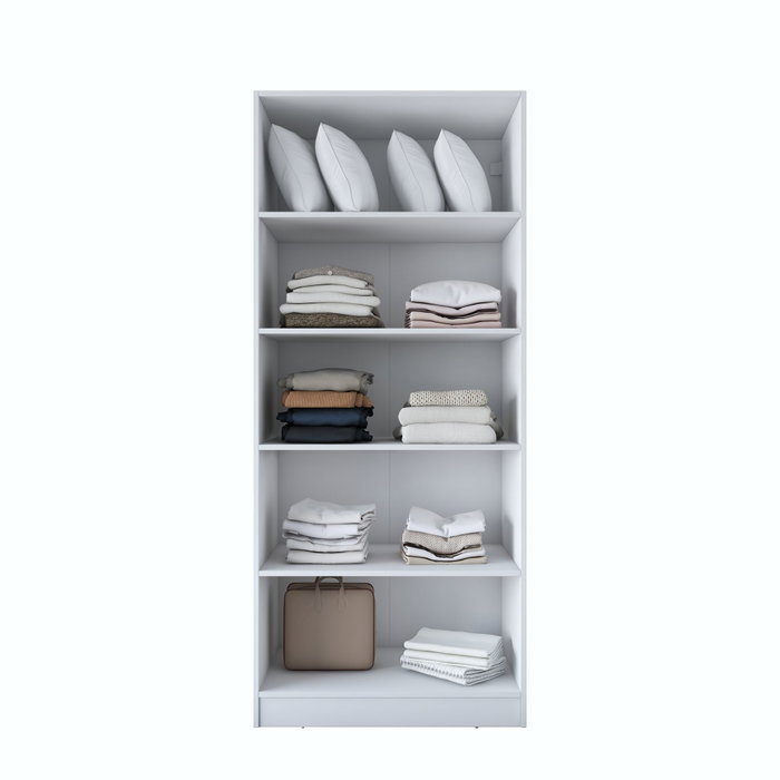 Hanah Home Armario Blanco con Estanterías Hanah Home Armario Blanco con Estanterías
